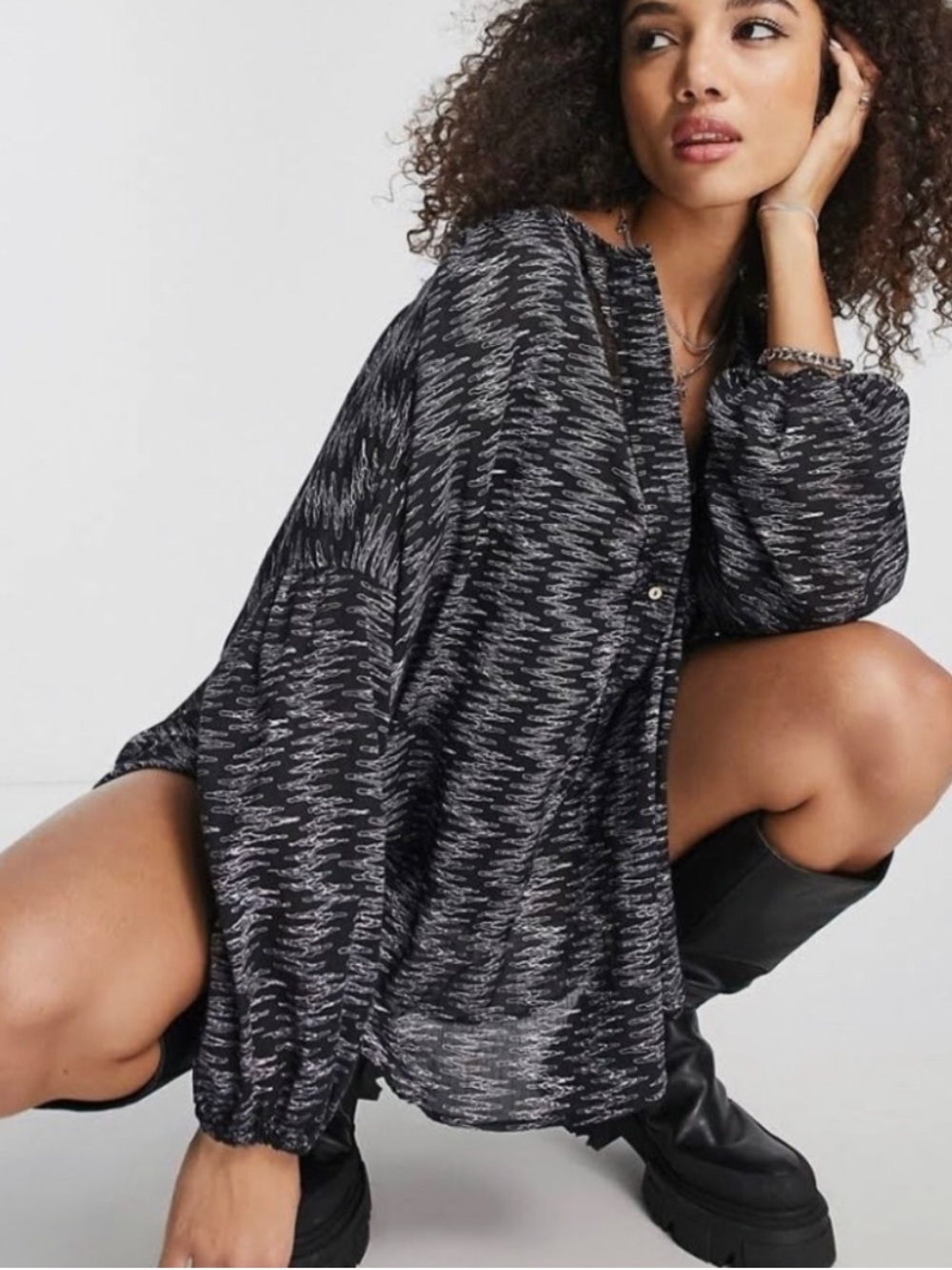 Free People "Blooms for You" Night Shirt Small NWT